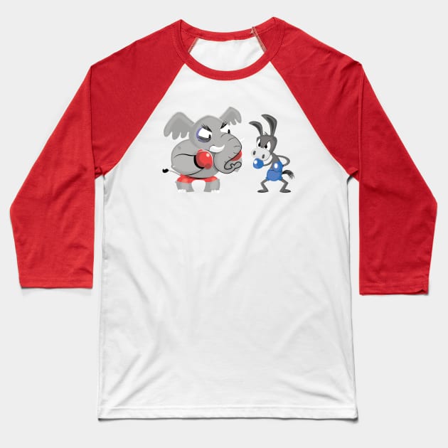 Red, White and Bruised Baseball T-Shirt by BruceSnow